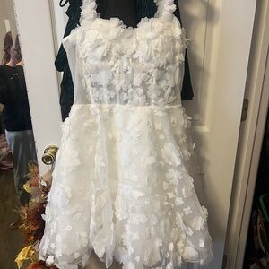 White Floral Dress / Reception Dress
